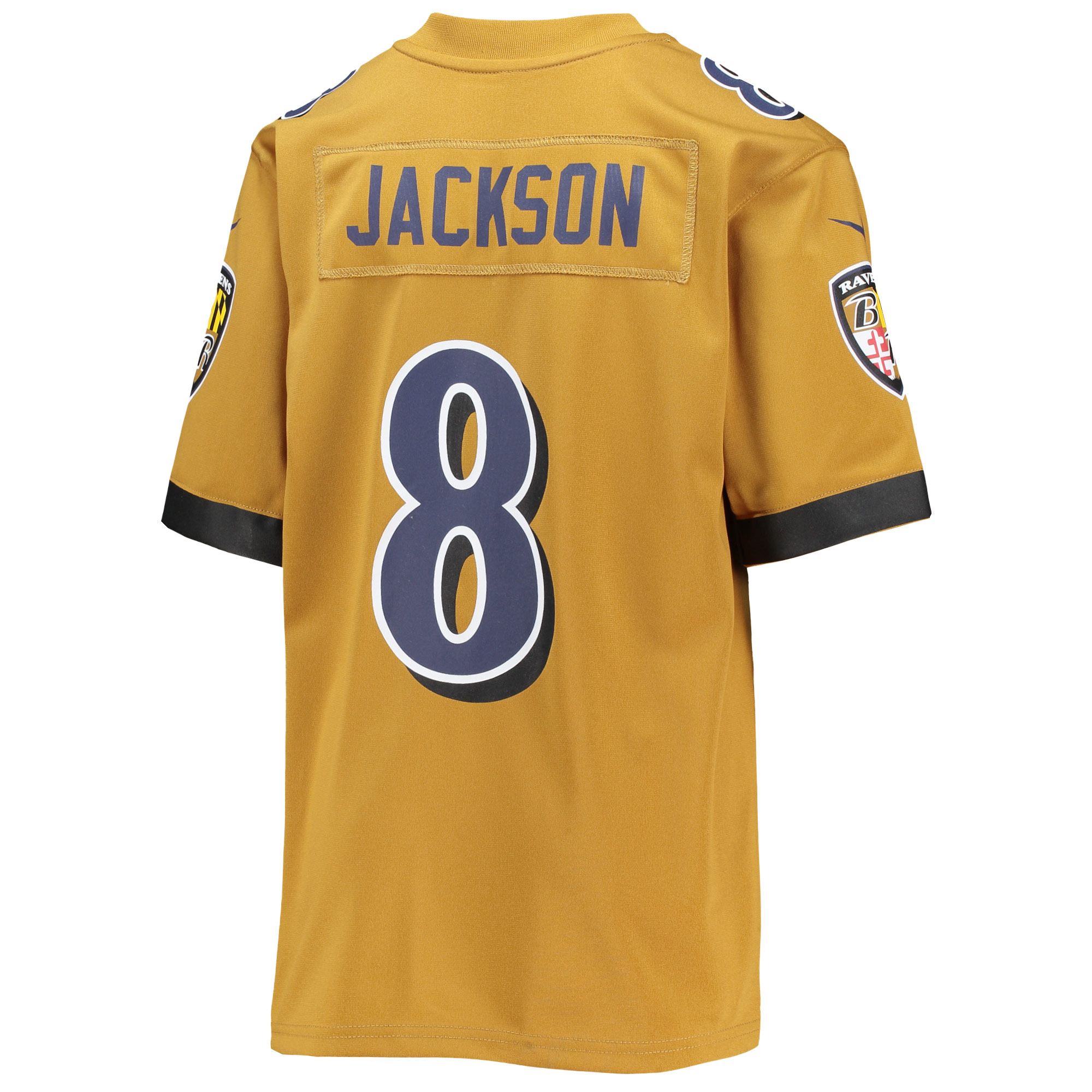 Baltimore Ravens Lamar Jackson Gold Inverted Team Game NFL Jersey Youth