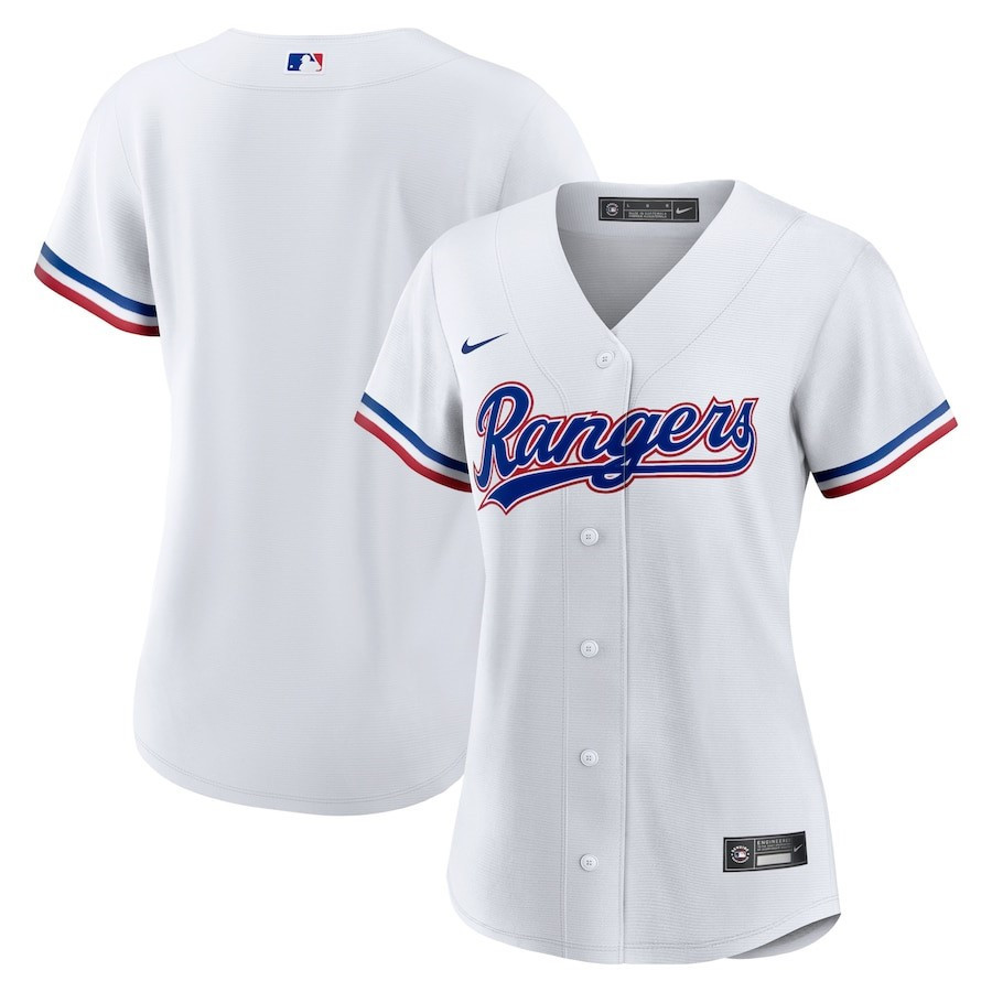Texas Rangers Home Blank White MLB Jersey Women's