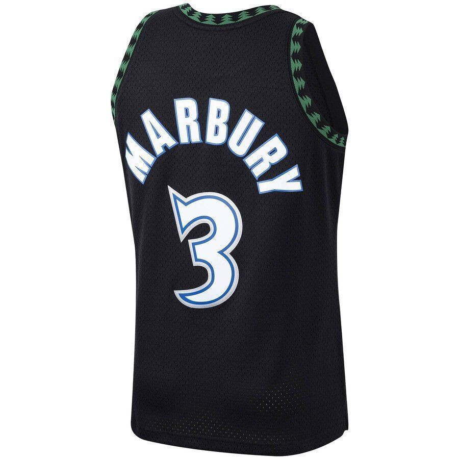 Stephon Marbury Minnesota Timberwolves Mitchell Ness 1997-98 Hardwood Classics Swingman Player Black NBA Jersey Men's