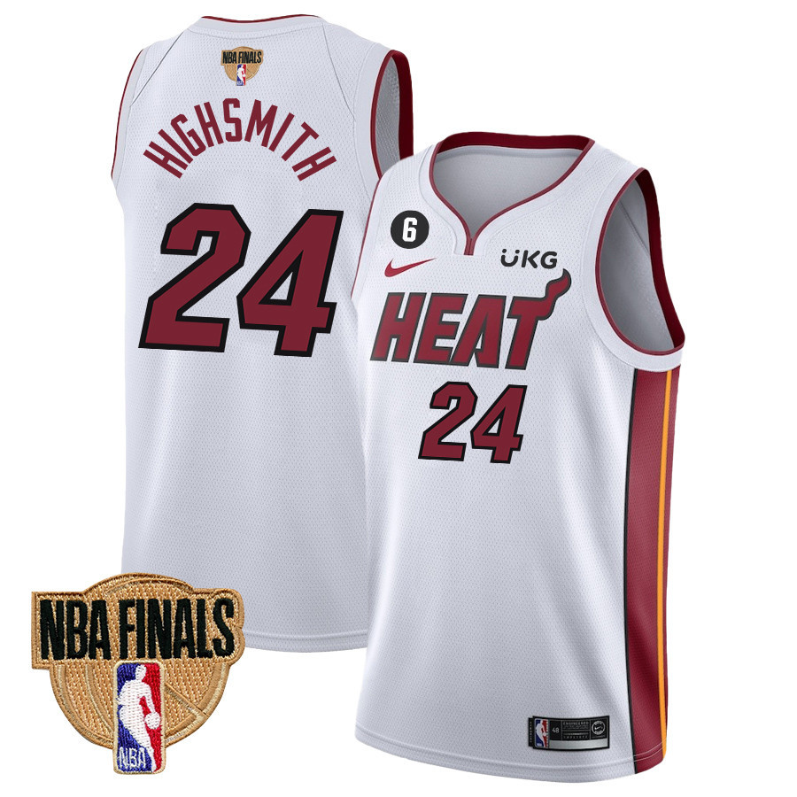 Haywood Highsmith 24 Miami Heat Final Champions 2023 Swingman White NBA Jersey Men's