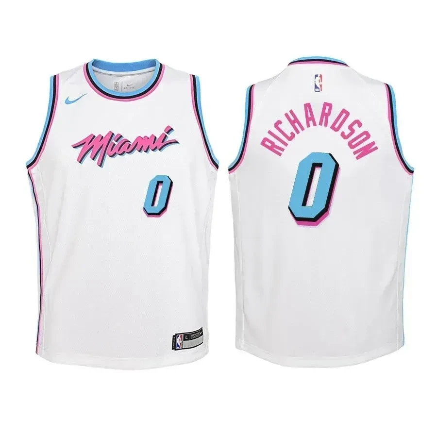Miami Heat Josh Richardson 0 City Editio White NBA Jersey Youth
