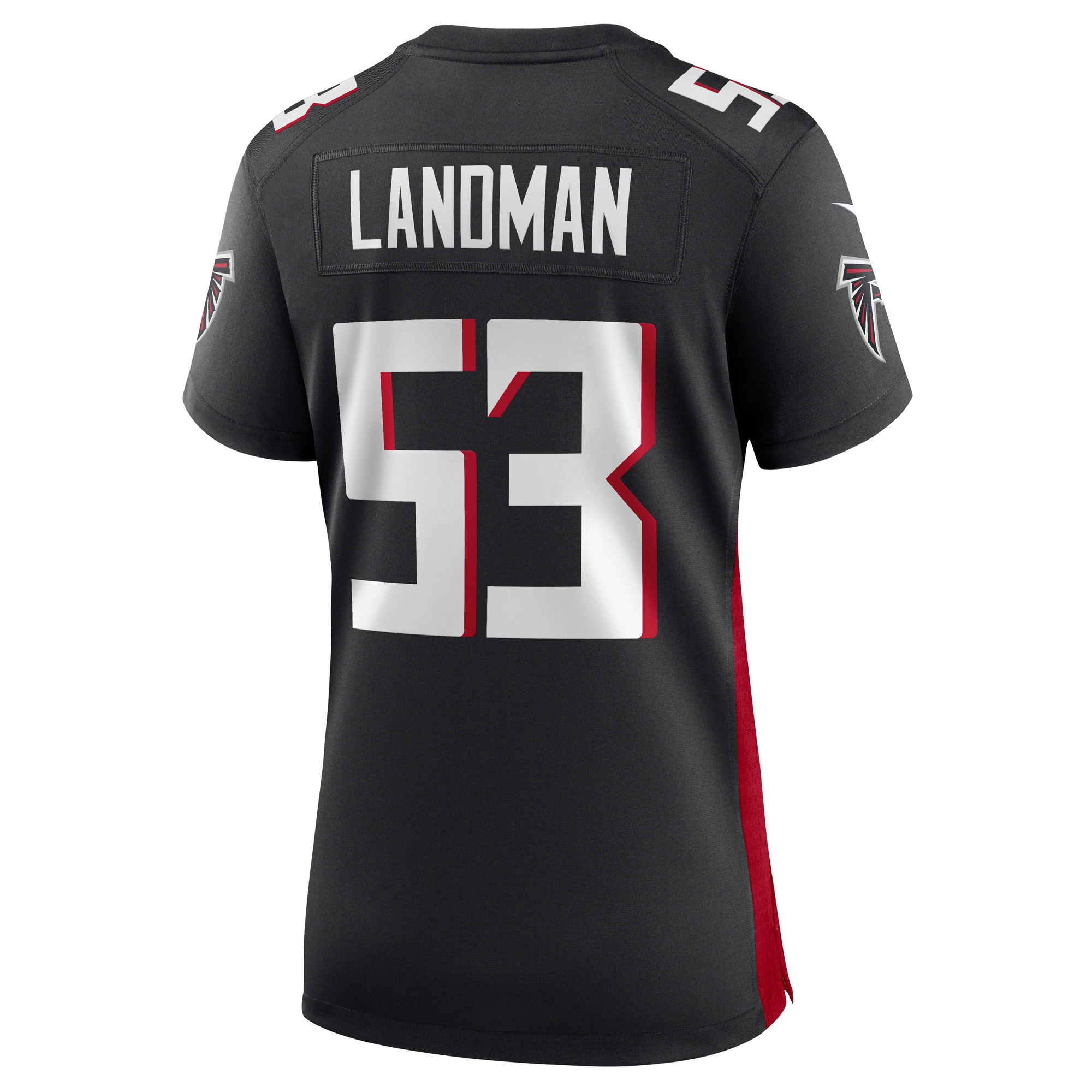 Atlanta Falcons Nate Landman Black Team Game NFL Jersey Women's