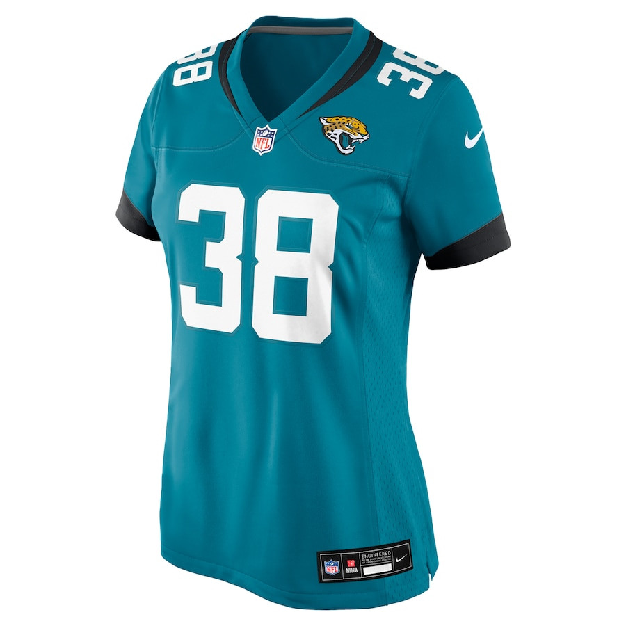 Velus Jones Jr. 38 Jacksonville Jaguars Game Teal NFL Jersey Women's