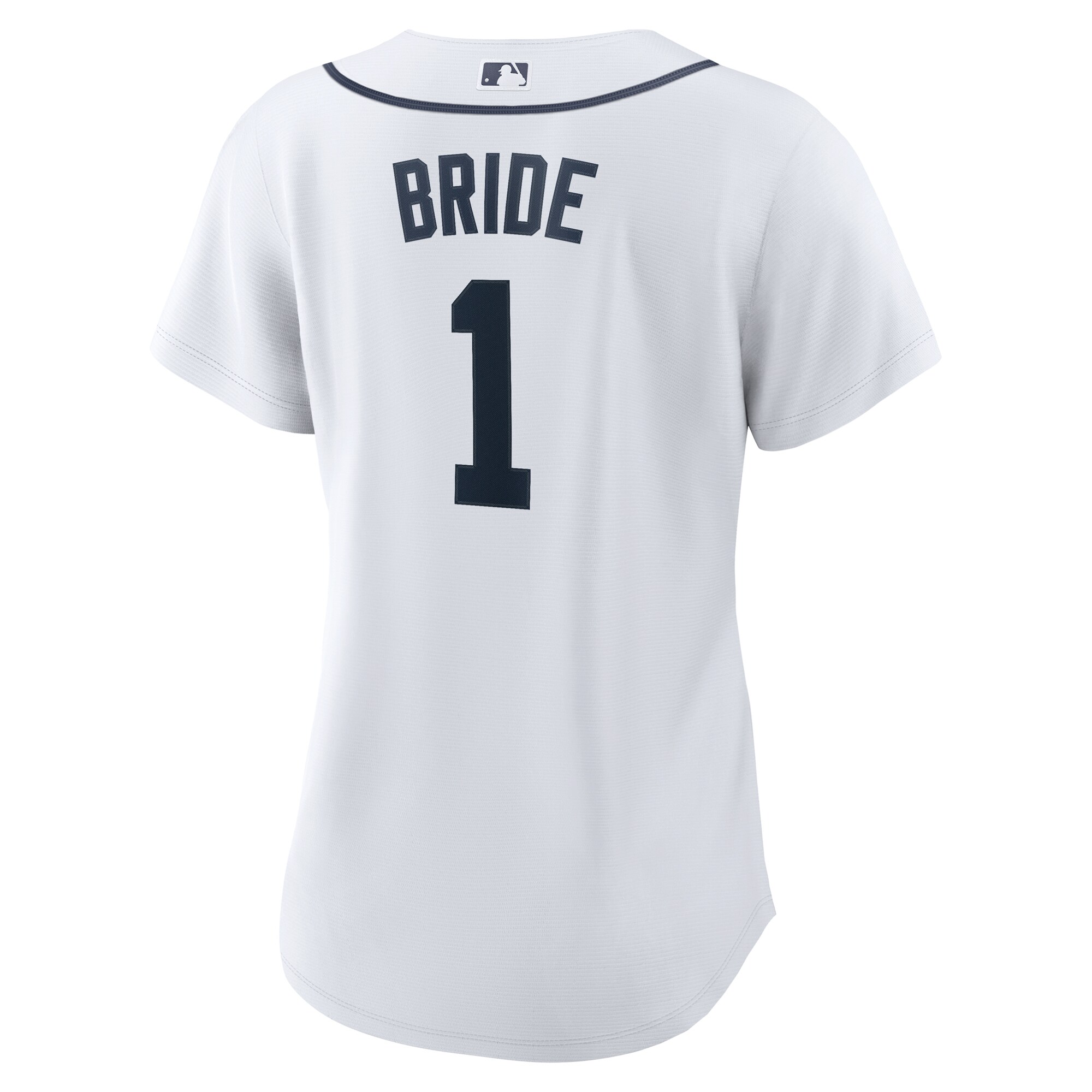 Detroit Tigers White #1 Bride Home MLB Jersey Women's