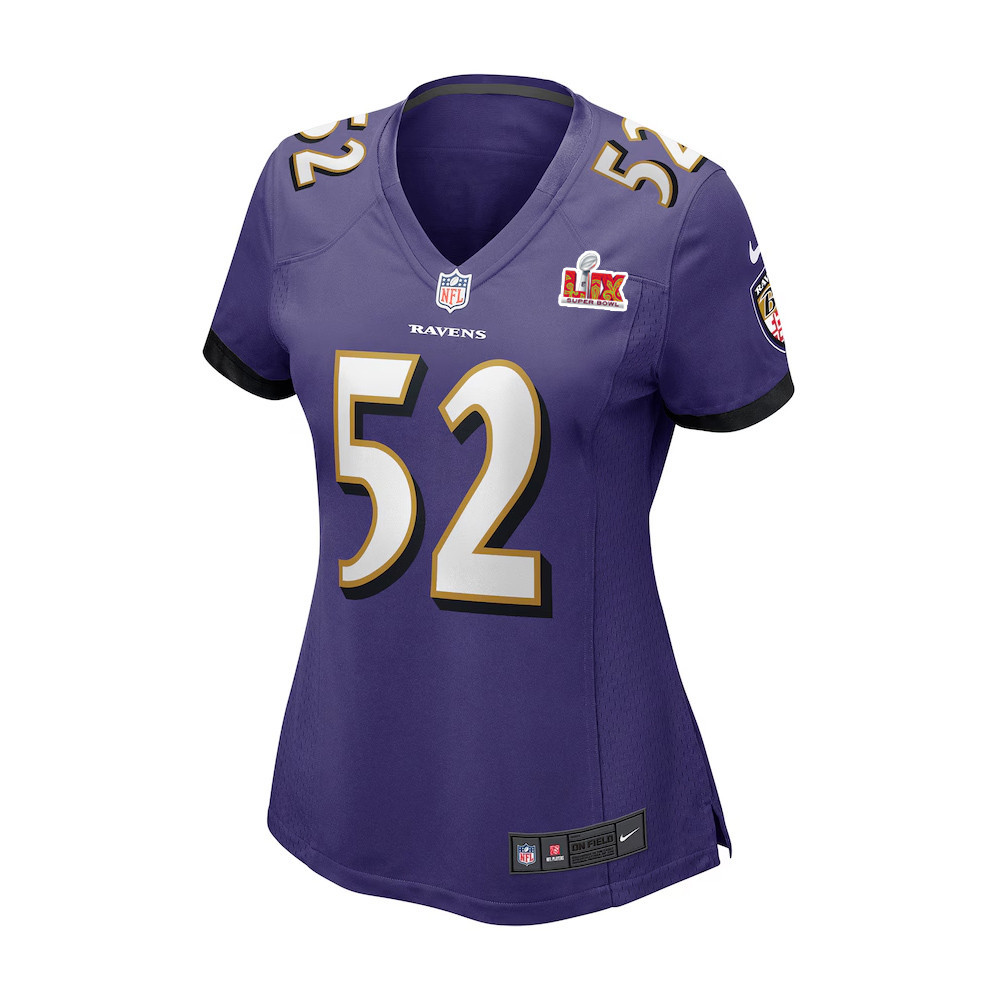 Ray Lewis #52 Baltimore Ravens Super Bowl LIX Purple NFL Jersey Women's