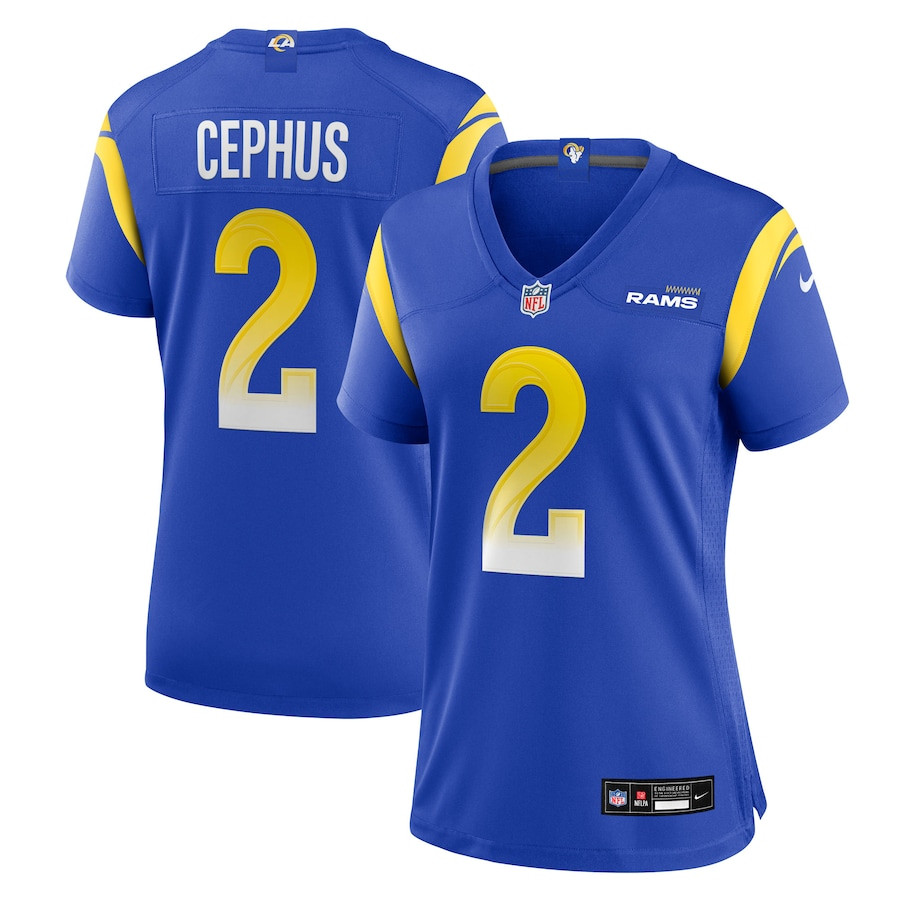 Quintez Cephus 2 Los Angeles Rams Team Game Royal NFL Jersey Women's
