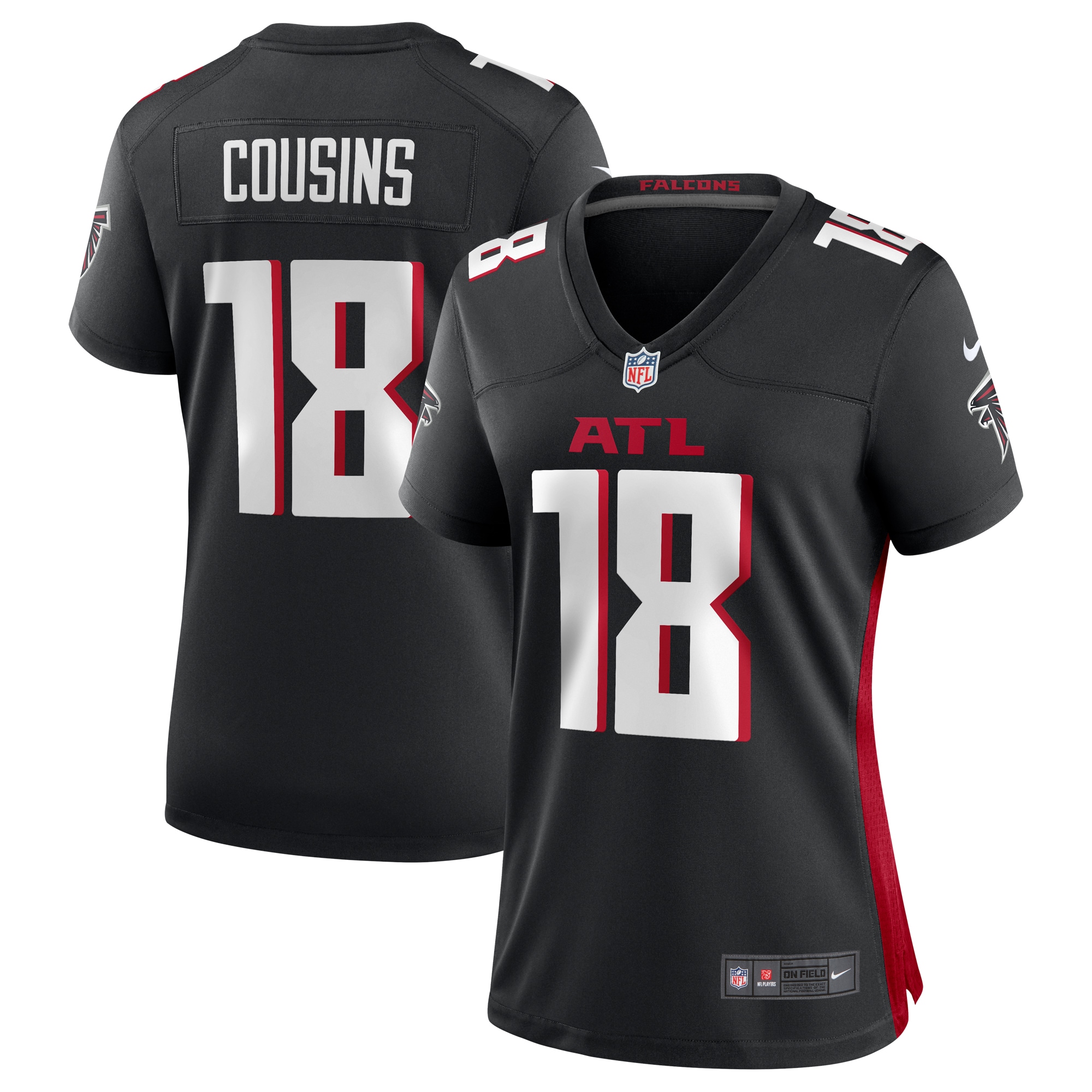Atlanta Falcons Kirk Cousins Black Game Player NFL Jersey Women's