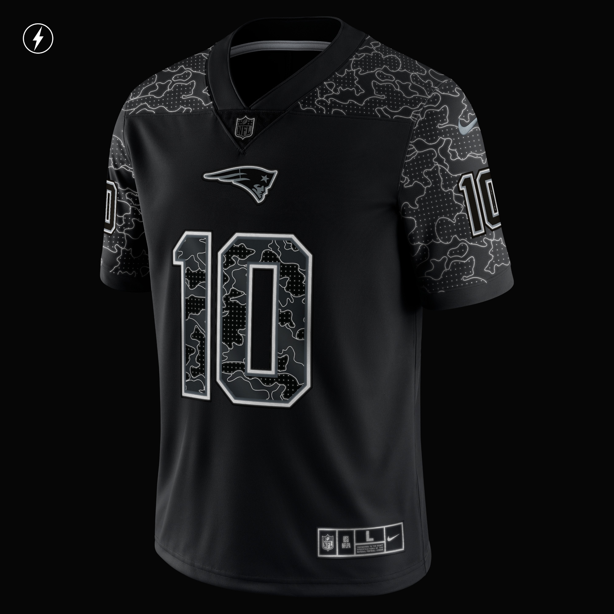 New England Patriots Mac Jones Black RFLCTV Limited NFL Jersey Men's