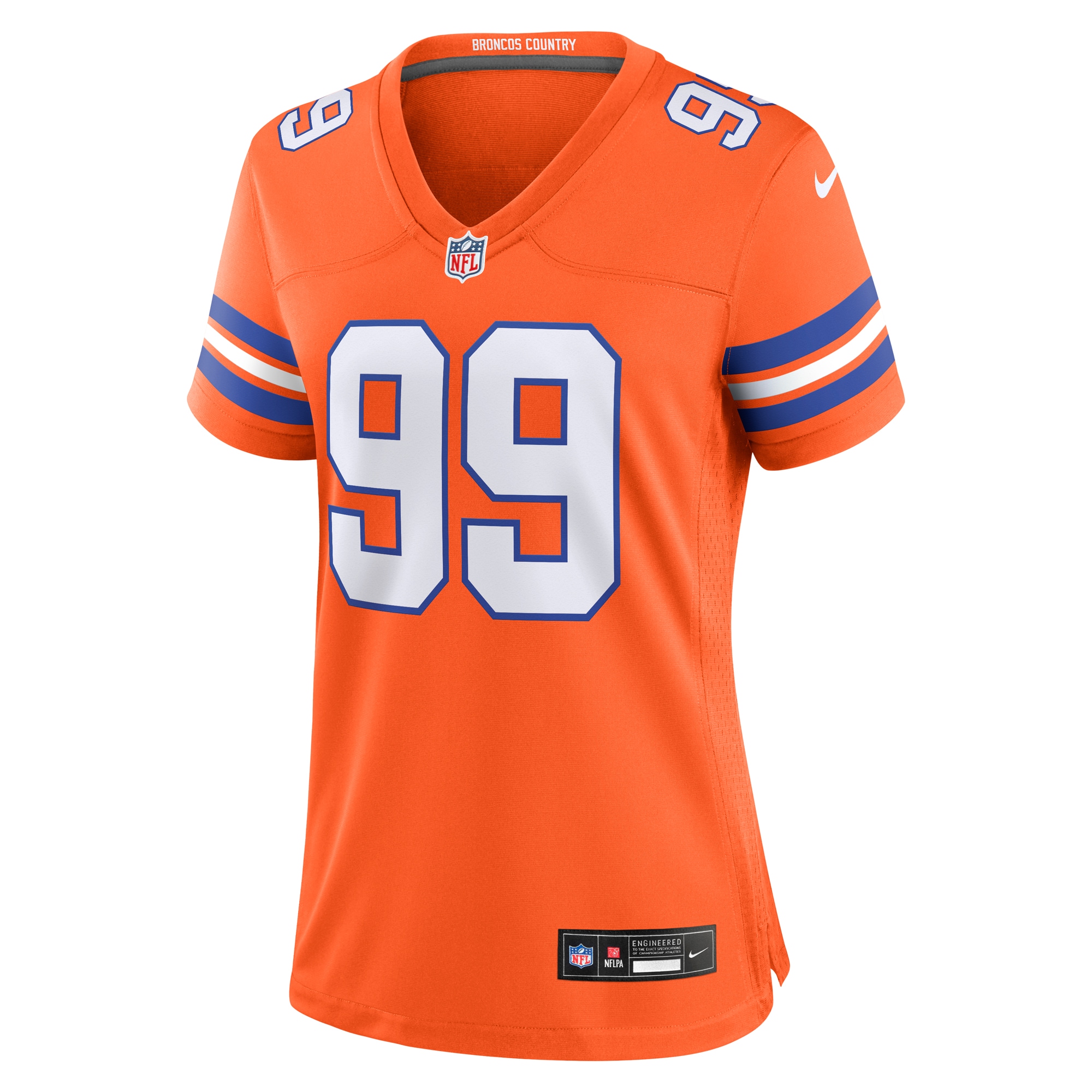 Denver Broncos Zach Allen Orange Mile High Collection 1977 Throwback Player Game NFL Jersey Women's