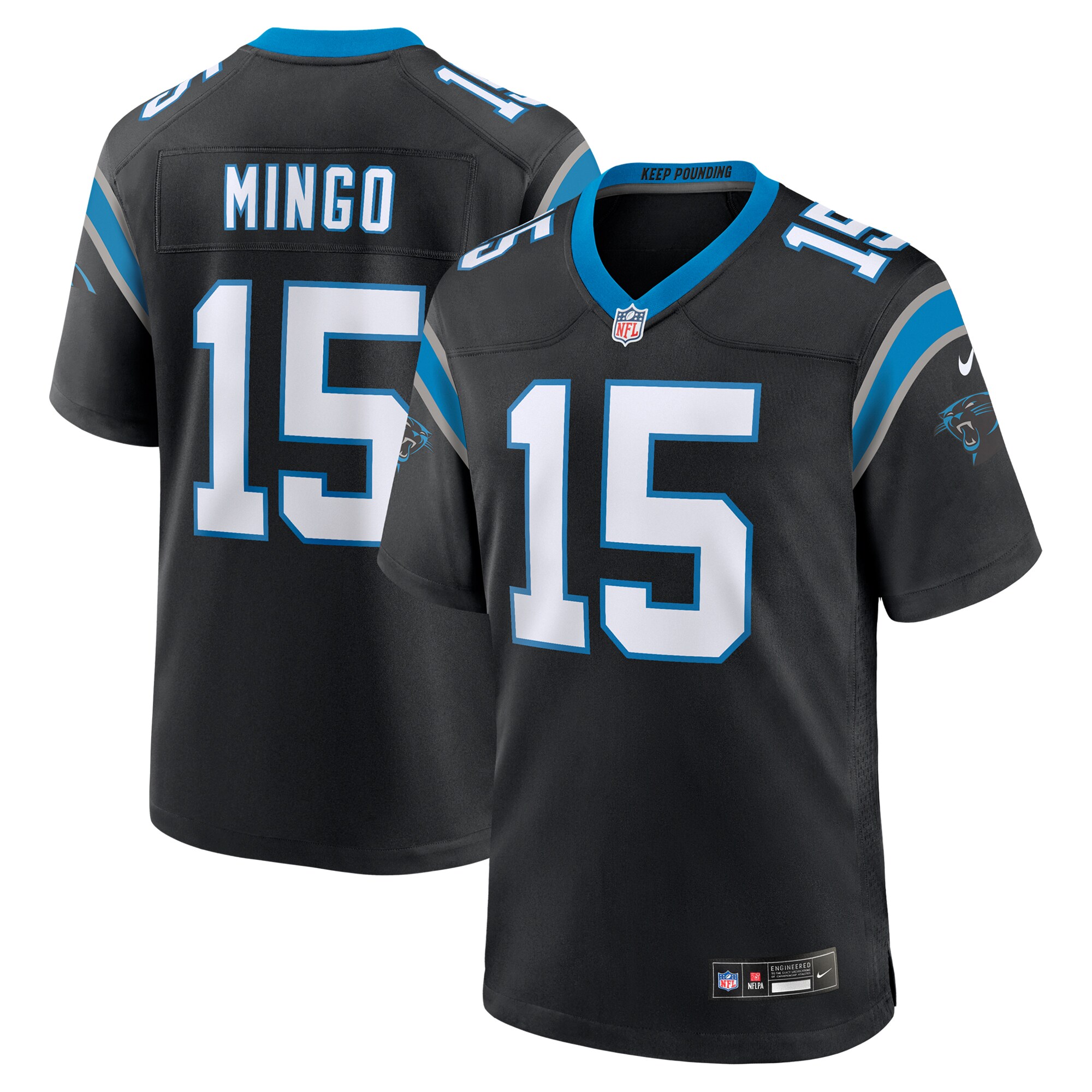 Carolina Panthers Jonathan Mingo Black Game NFL Jersey Men's