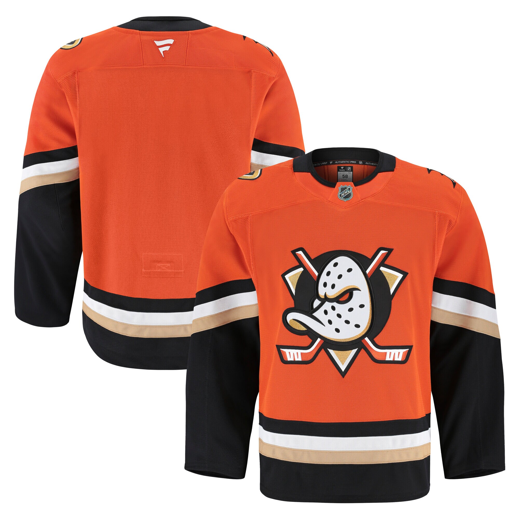 Anaheim Ducks Orange Home Pro NHL Jersey Men's