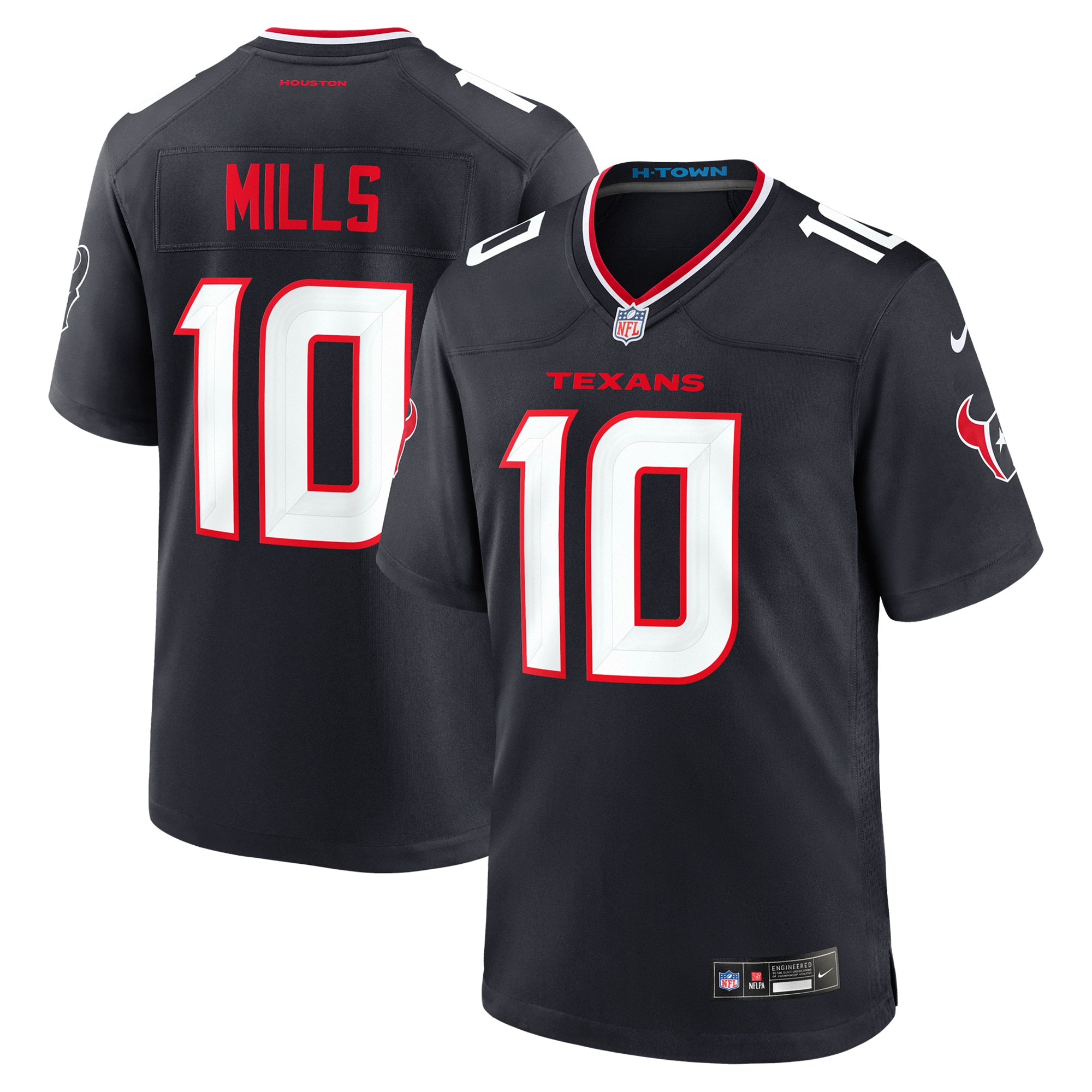 Houston Texans Davis Mills Navy Team Game NFL Jersey Men's
