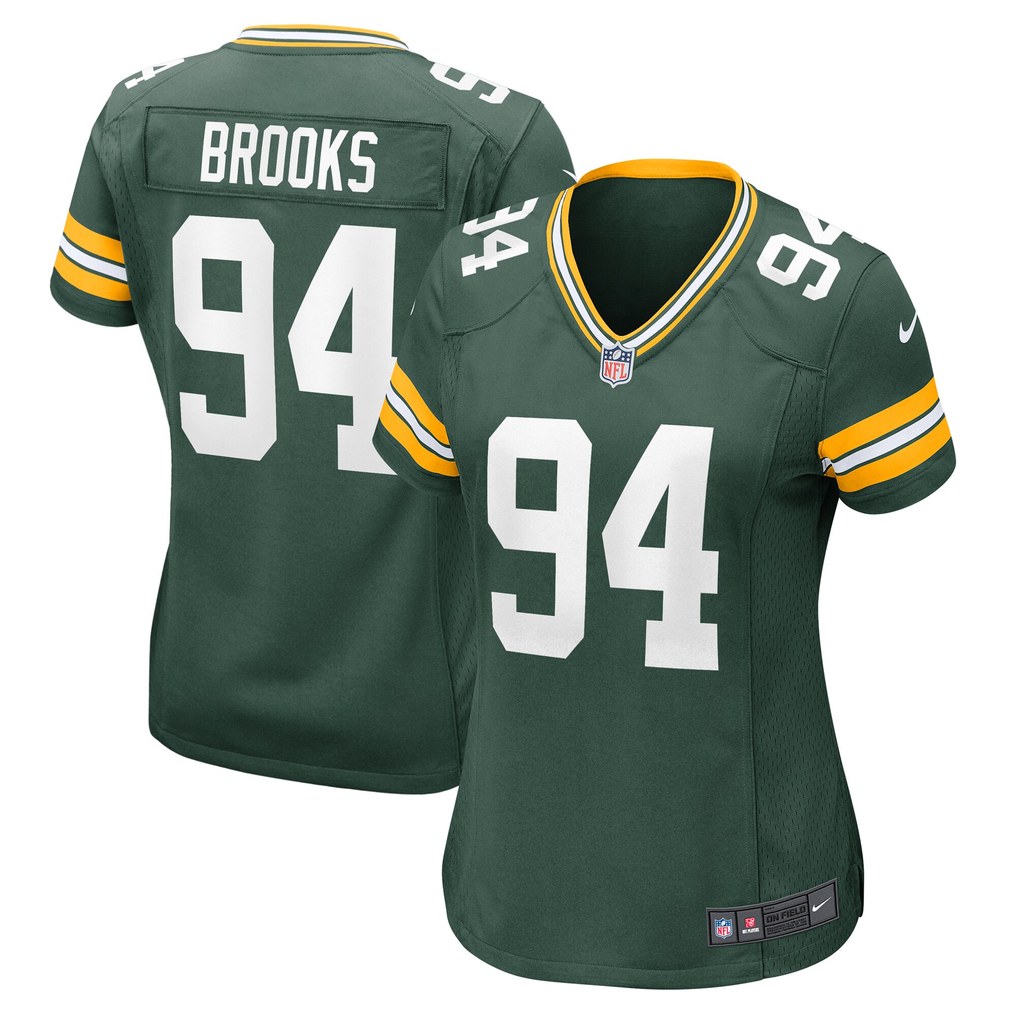 Green Bay Packers Karl Brooks Green Game NFL Jersey Women's