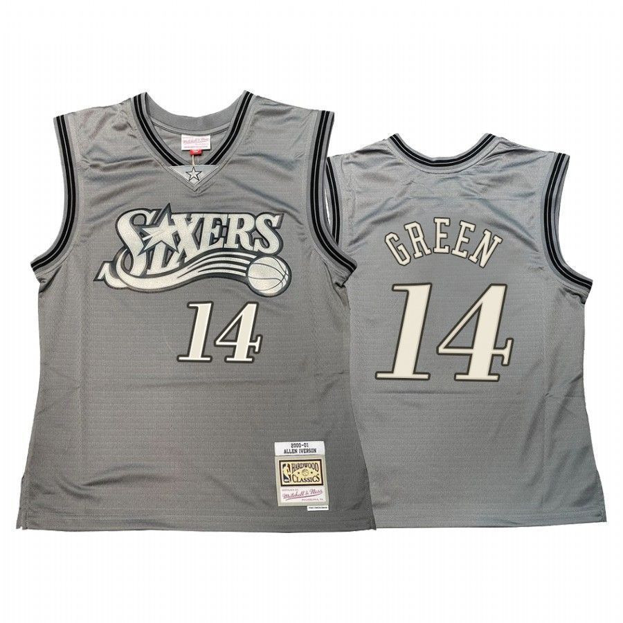 Danny Green 14 Philadelphia 76ers Hardwood Classics Gray NBA Jersey Men's