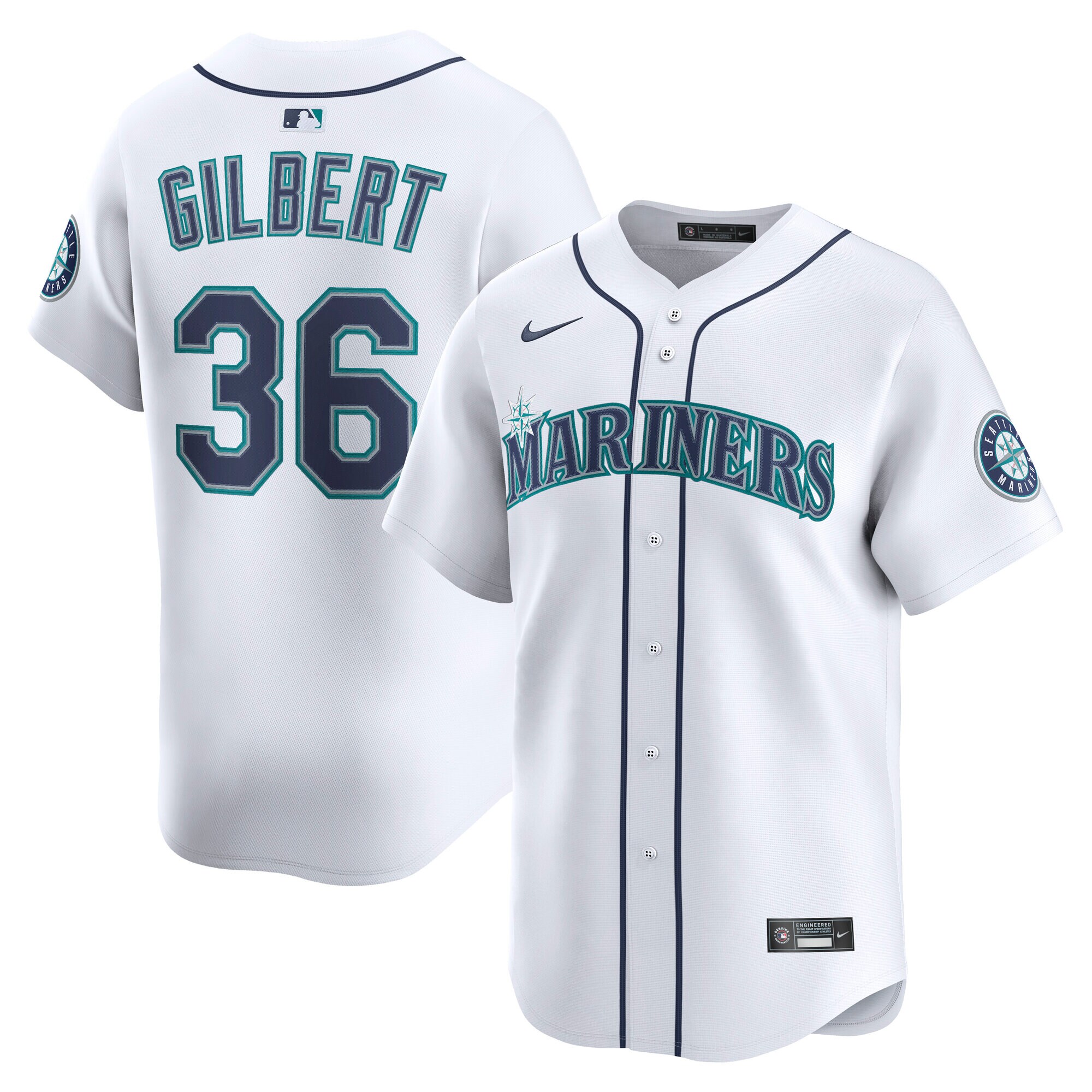 Seattle Mariners Logan Gilbert White Alternate Limited Player MLB Jersey Men's