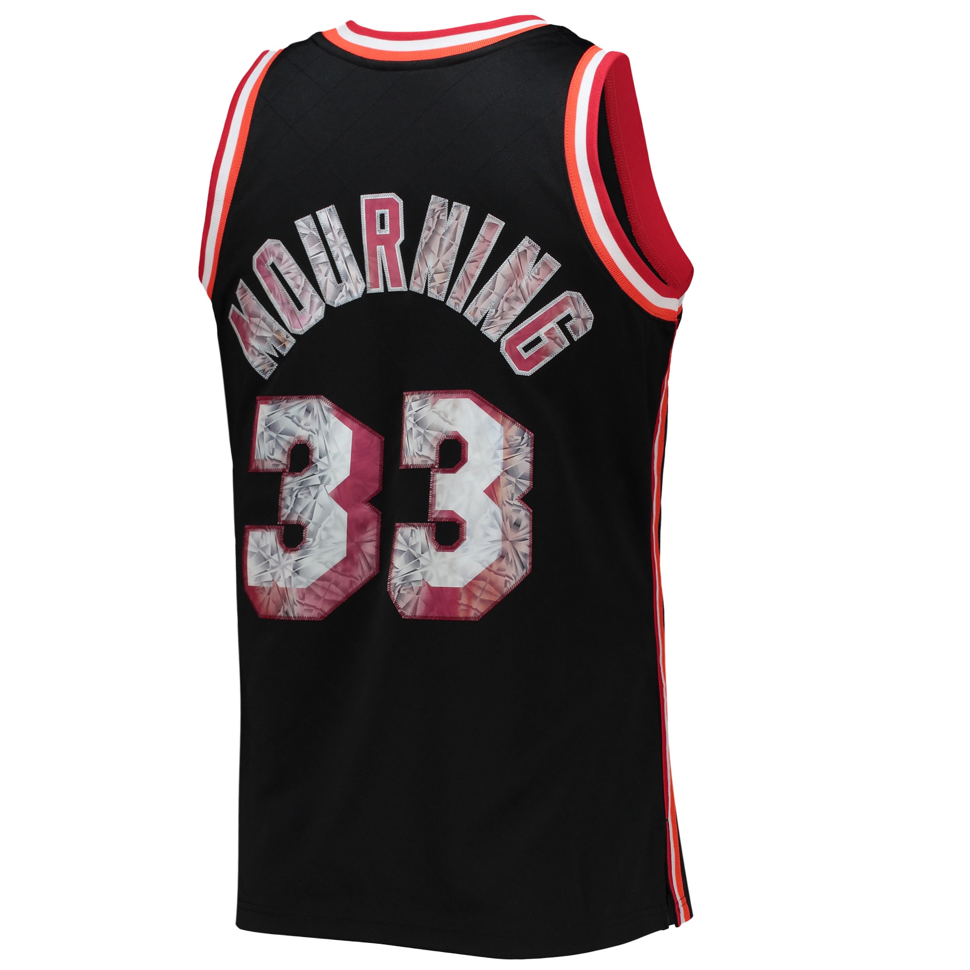 Mitchell Ness Alonzo Mourning Black Miami Heat 1996/97 Hardwood Classics 75th Anniversary Diamond Swingman NBA Jersey Men's