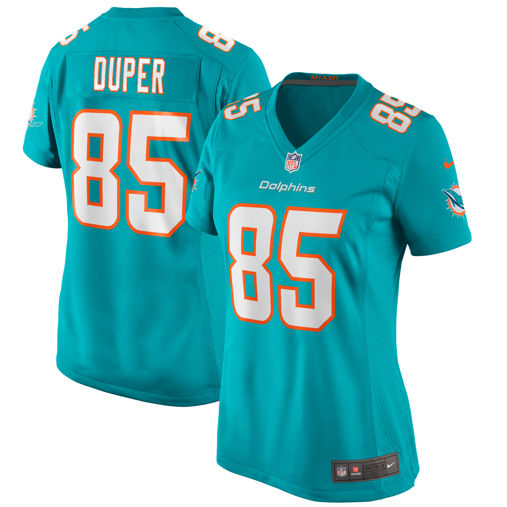 Miami Dolphins Mark Duper Aqua Game Retired Player NFL Jersey Women's