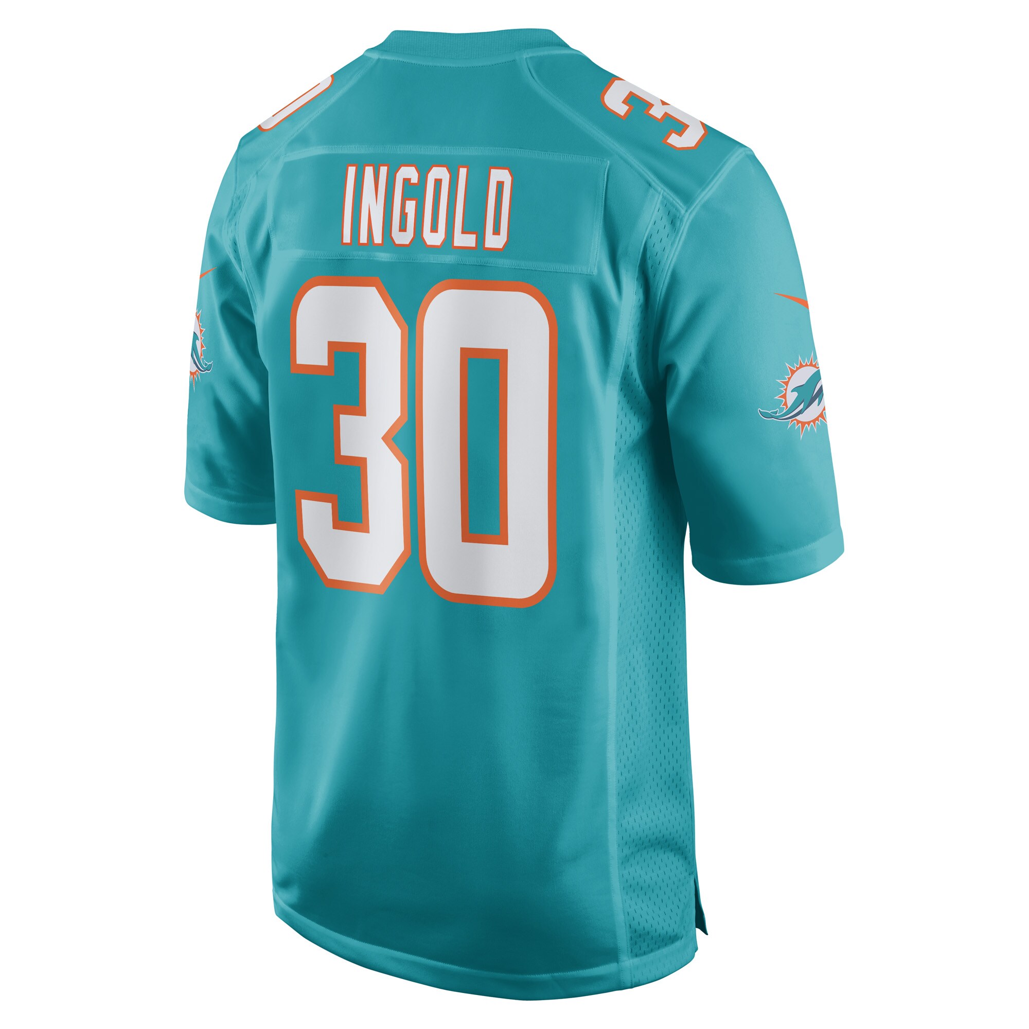 Miami Dolphins Alec Ingold Aqua Game Player NFL Jersey Men's