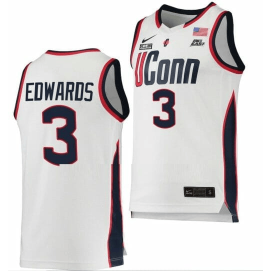 Aaliyah Edwards 3 UConn Huskies College White NCAA Jersey Men's