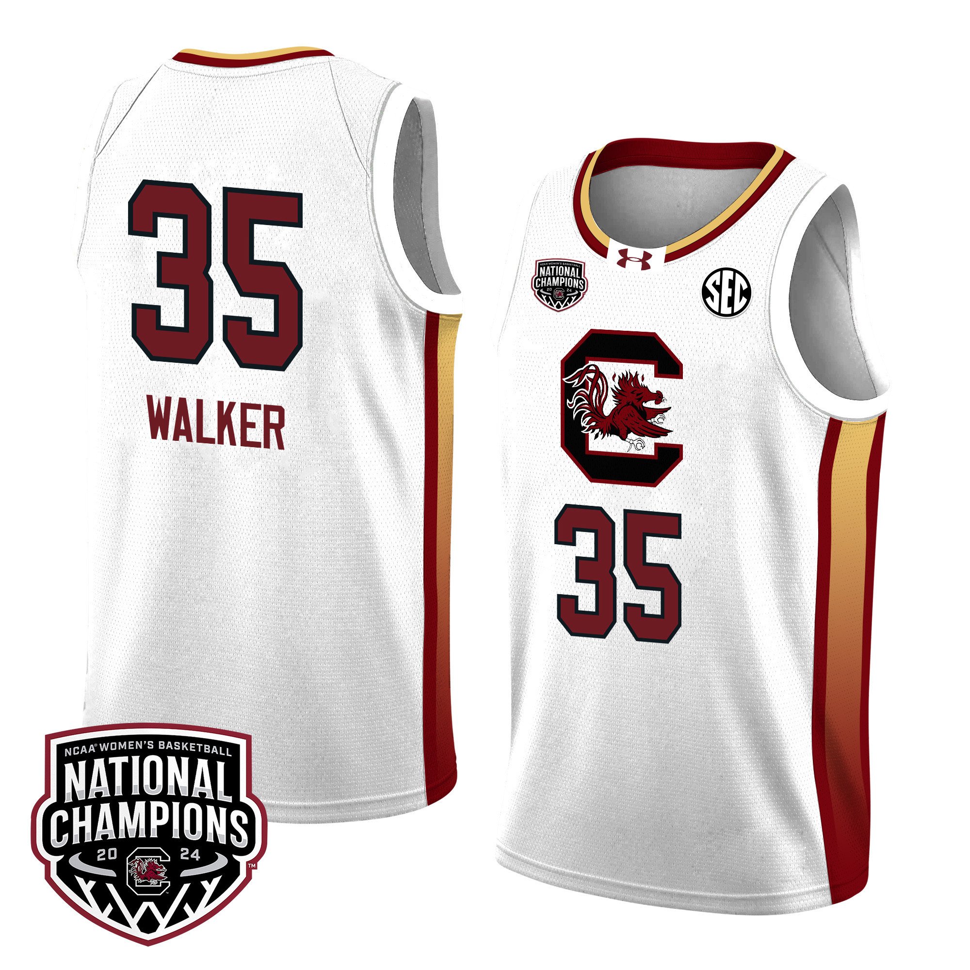 Sakima Walker 35 South Carolina 2024 National Champions Patch Unisex NCAA Jersey Unisex