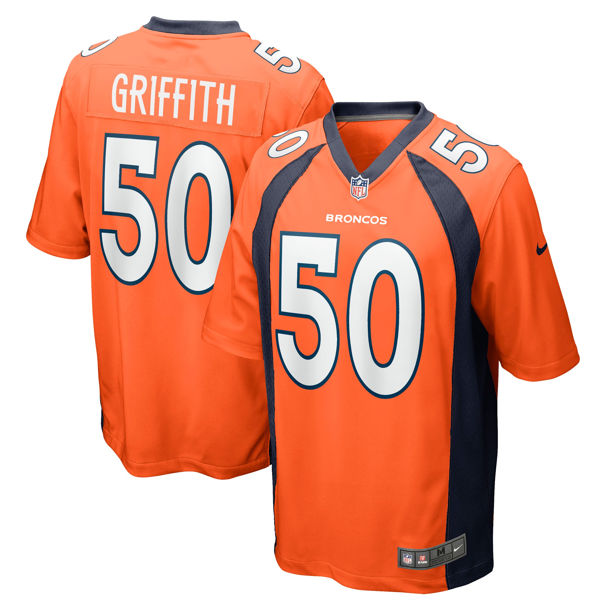 Denver Broncos Jonas Griffith Orange Game NFL Jersey Men's