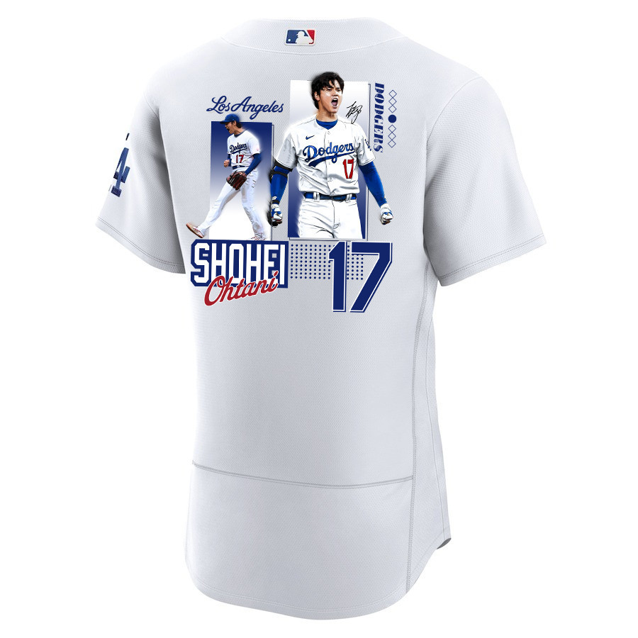 Shohei Ohtani 17 Los Angeles Dodgers Signed Welcome To The Sho 2023 Home ELITE White MLB Jersey Men's