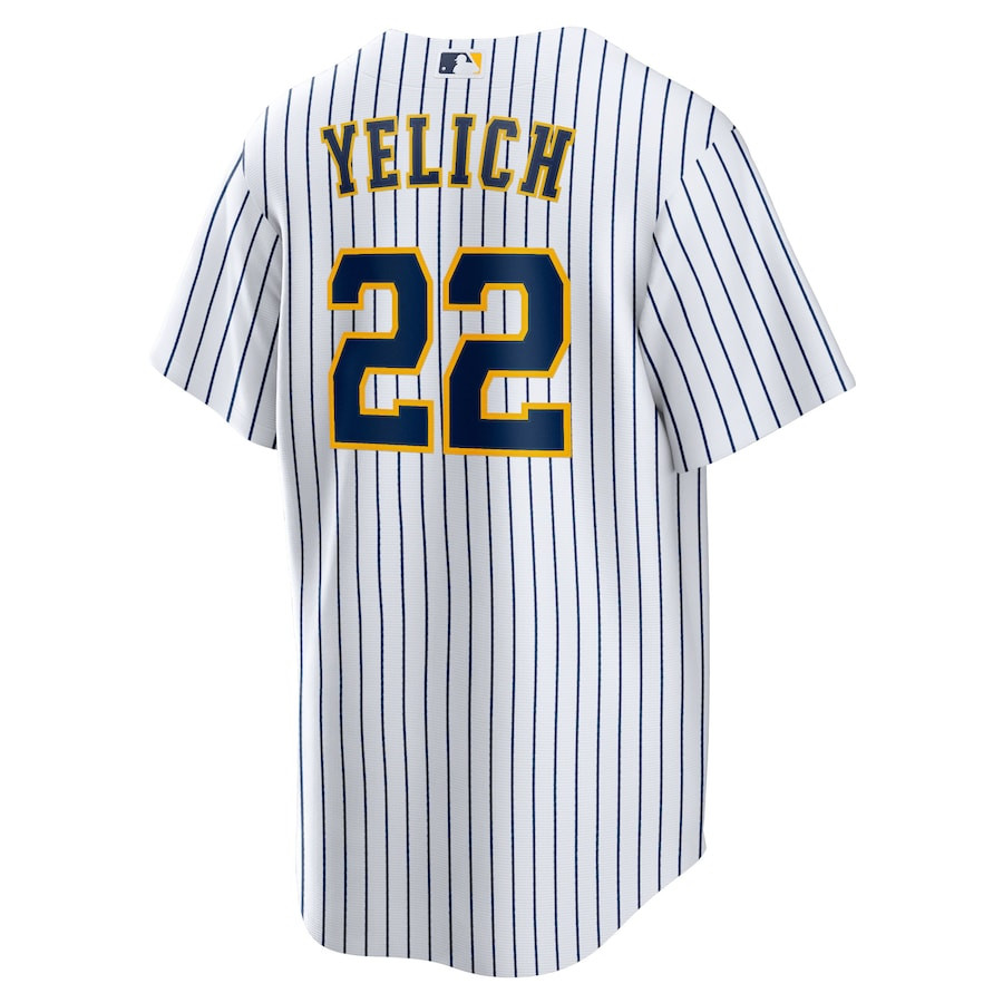 Christian Yelich 22 Milwaukee Brewers Alternate Player White MLB Jersey Men's
