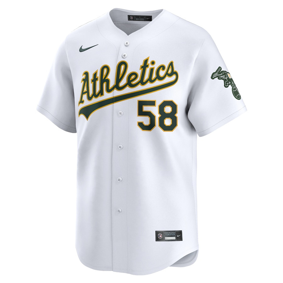 Paul Blackburn 58 Oakland Athletics Home Limited Player White MLB Jersey Men's