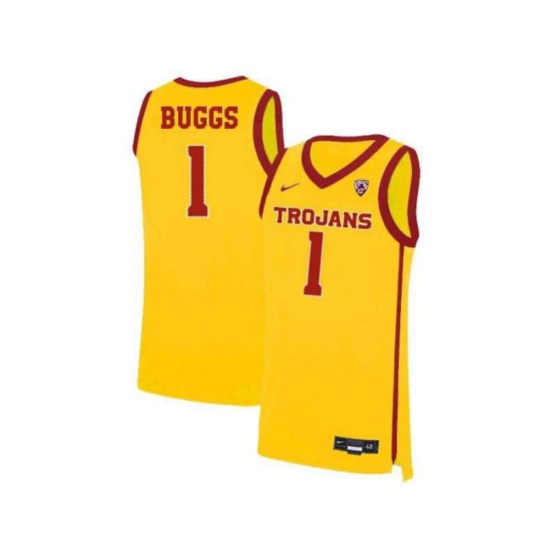 1 Charles Buggs Yellow Elite USC Trojans NCAA Jersey Men's