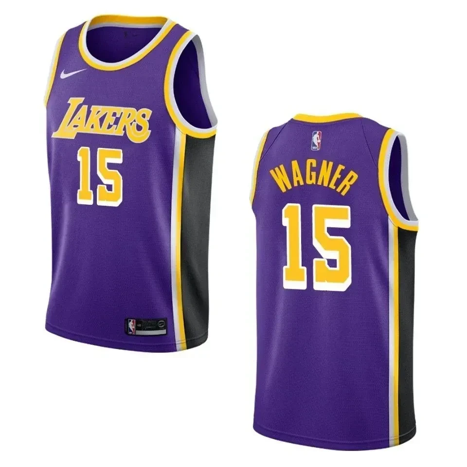 Los Angeles Lakers 15 Moritz Wagner Statement Swingman Purple NBA Jersey Men's