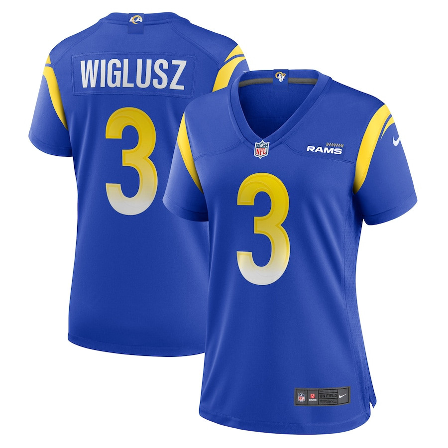 Sam Wiglusz 3 Los Angeles Rams Game Royal NFL Jersey Women's