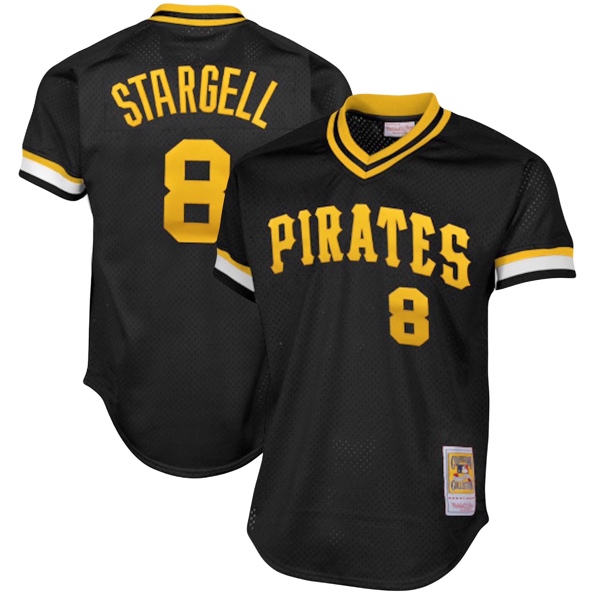 Pittsburgh Pirates Willie Stargell Mitchell Ness Black Cooperstown Collection Big Tall Mesh Batting Practice MLB Jersey Men's