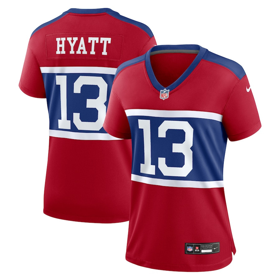 Jalin Hyatt 13 New York Giants Alternate Player Game Century Red NFL Jersey Women's