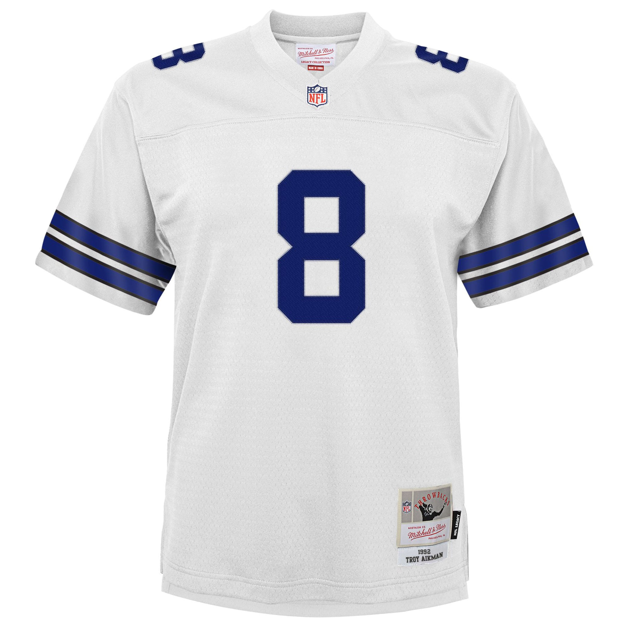 Dallas Cowboys Troy Aikman Mitchell Ness White 1992 Legacy NFL Jersey Youth