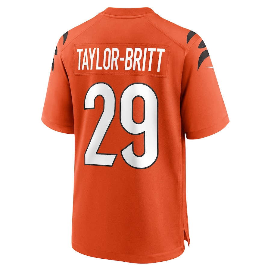 Cam Taylor-Britt 29 Cincinnati Bengals Alternate Game Orange NFL Jersey Men's