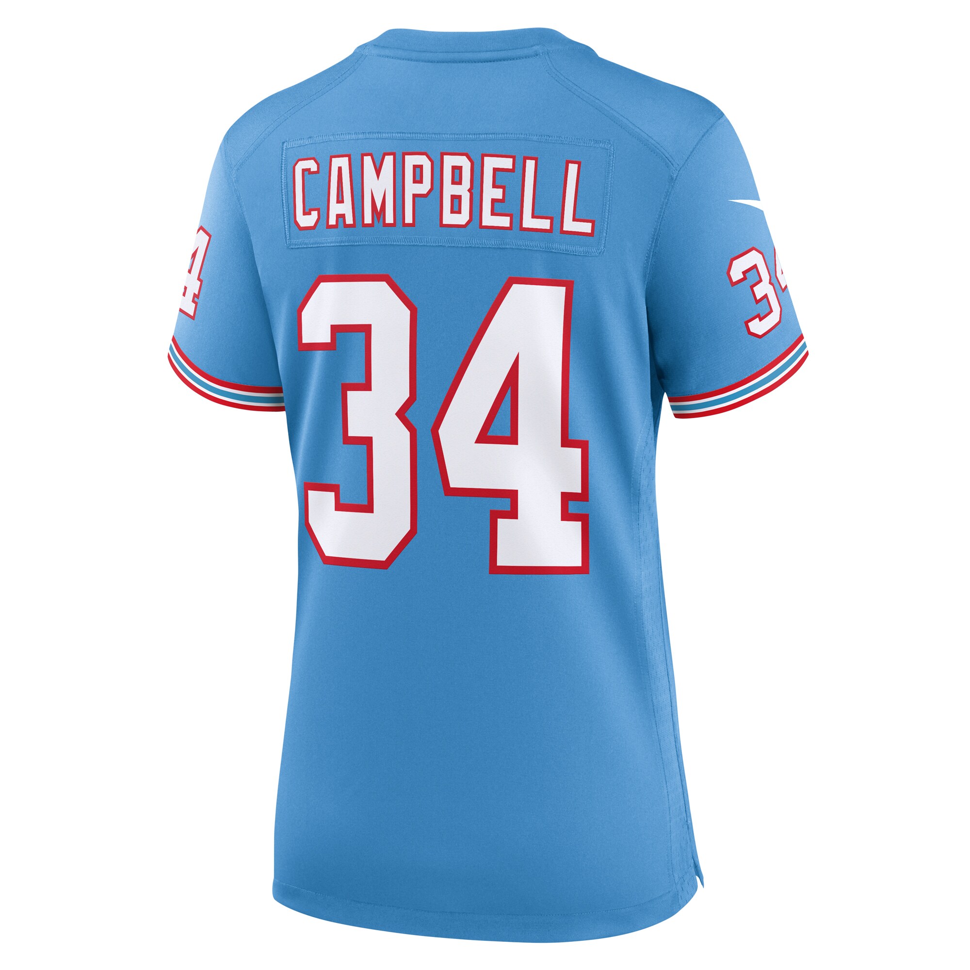Tennessee Titans Earl Campbell Light Blue Oilers Throwback Retired Player Game NFL Jersey Women's