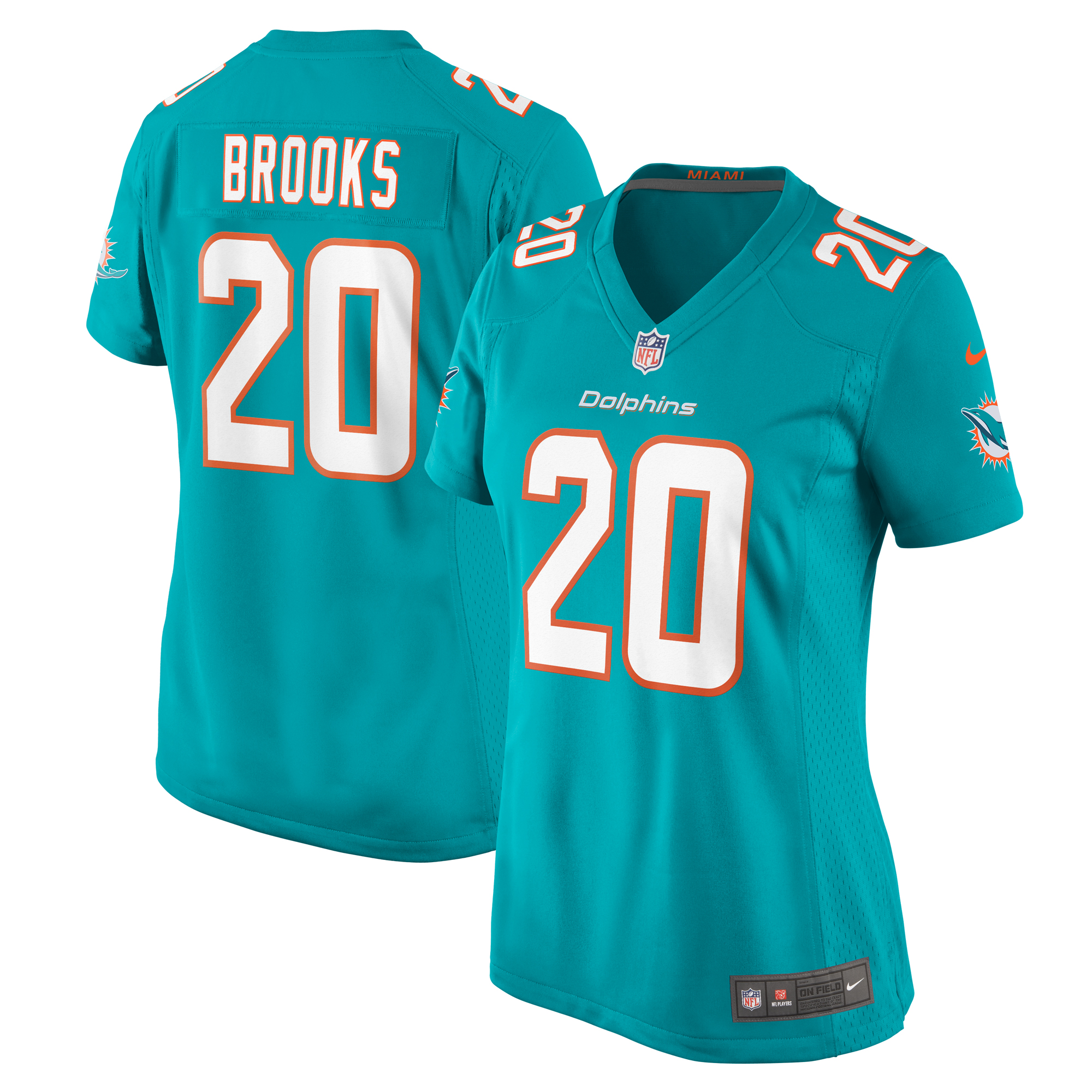 Miami Dolphins Jordyn Brooks Aqua Game NFL Jersey Women's