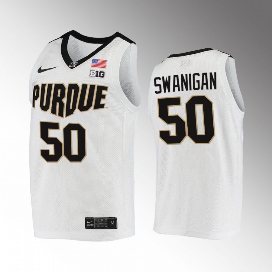 Caleb Swanigan 50 Purdue Boilermaker White RIP Biggie NCAA Jersey Men's