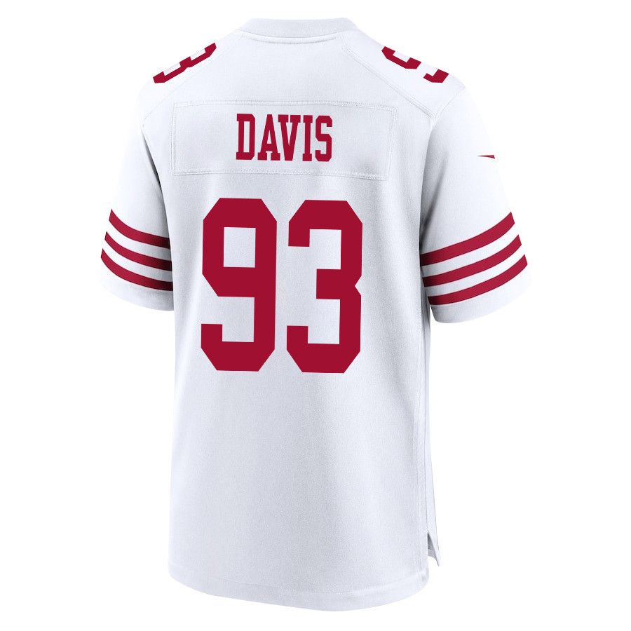 Kalia Davis 93 San Francisco 49ers Super Bowl LVIII Patch Game White NFL Jersey Men's