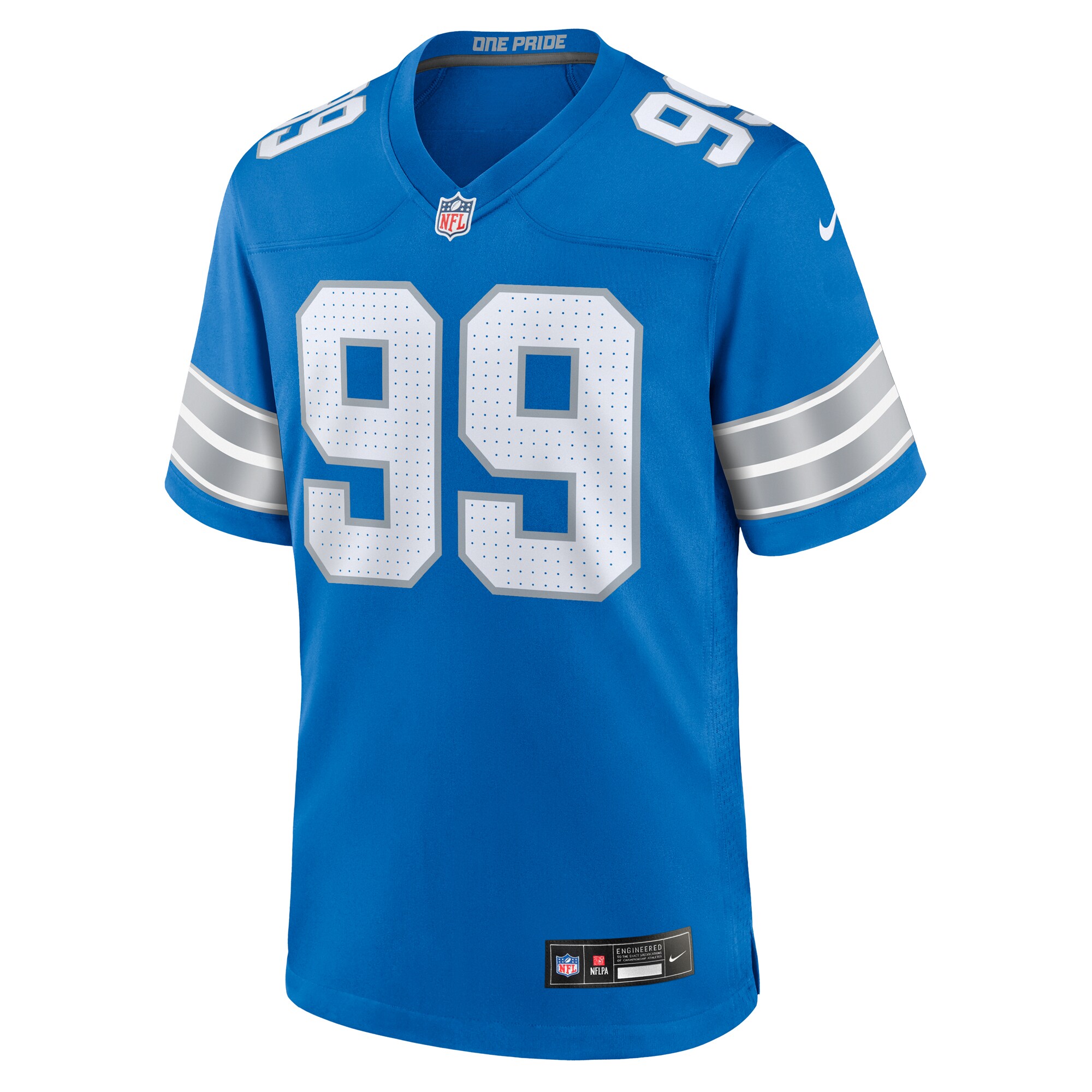 Detroit Lions Za'Darius Smith Blue Team Game NFL Jersey Men's