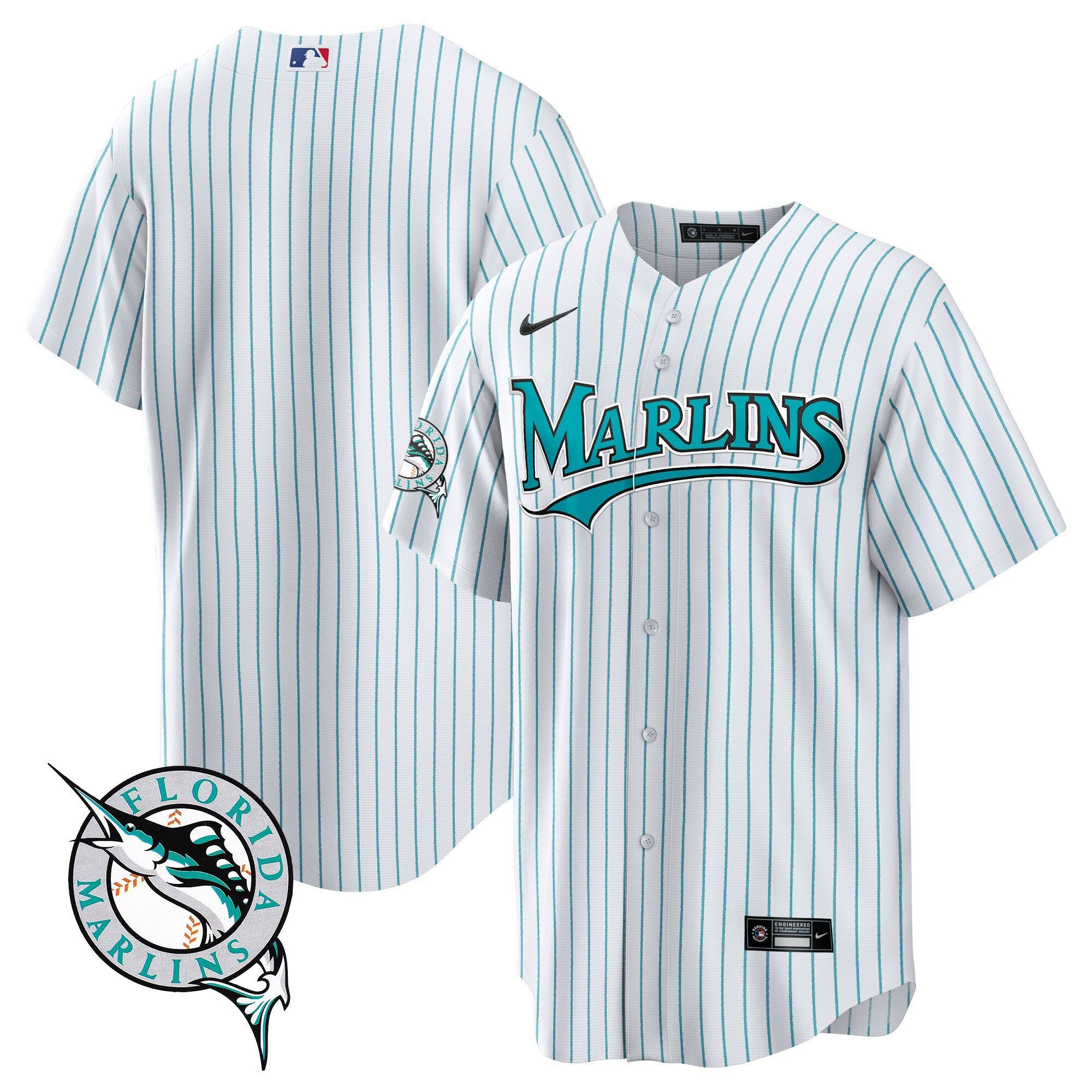 Miami Marlins Throwback White MLB Jersey Men's