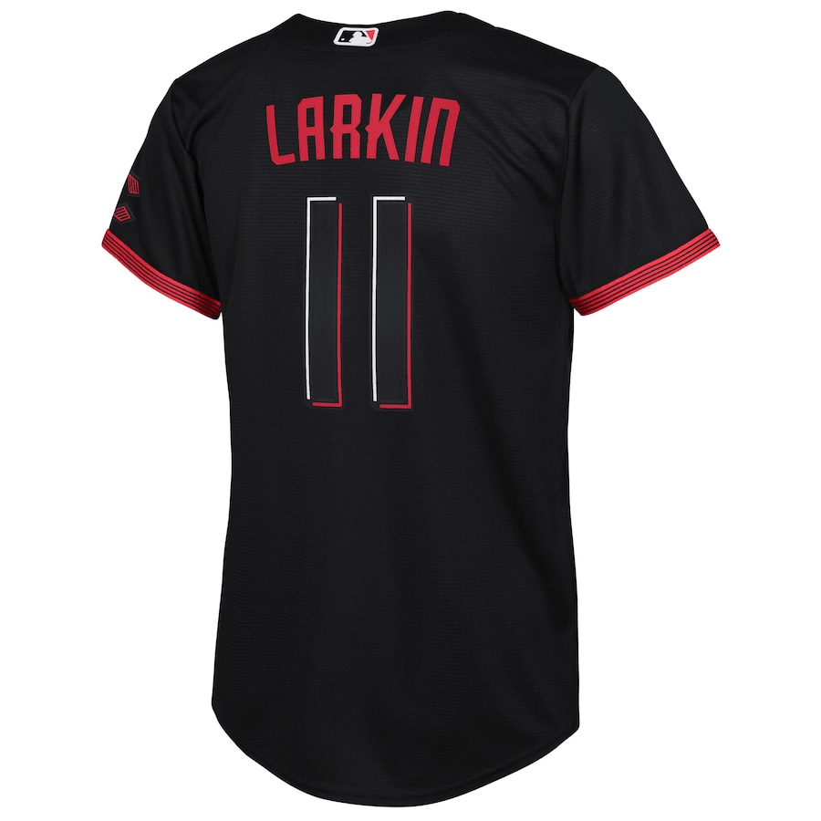 Barry Larkin 11 Cincinnati Reds 2023 City Connect Black MLB Jersey Youth