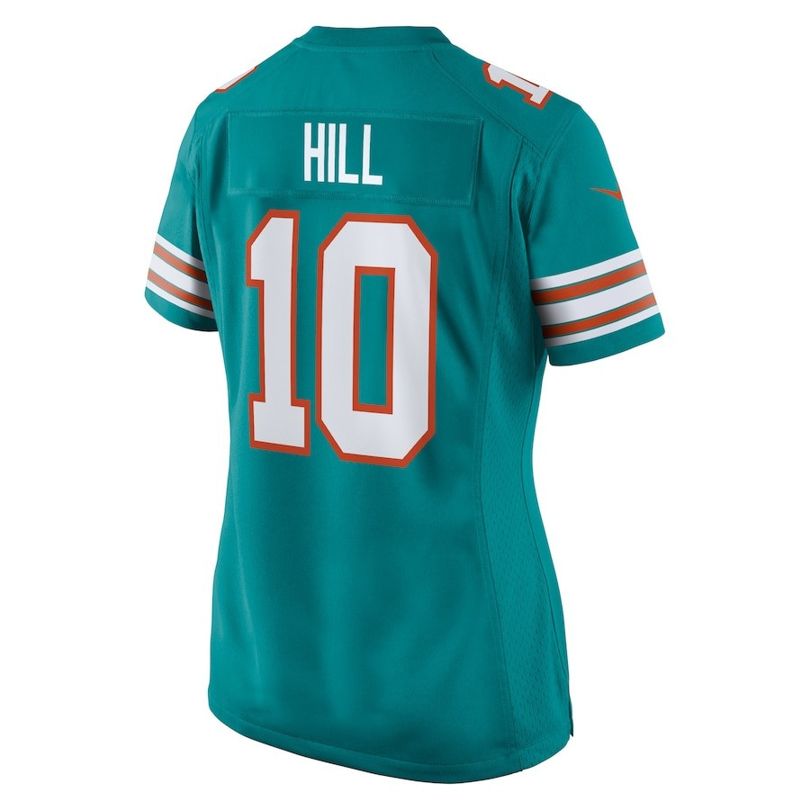 Tyreek Hill 10 Miami Dolphins Cheetah Celebration Alternate Game Aqua NFL Jersey Women's