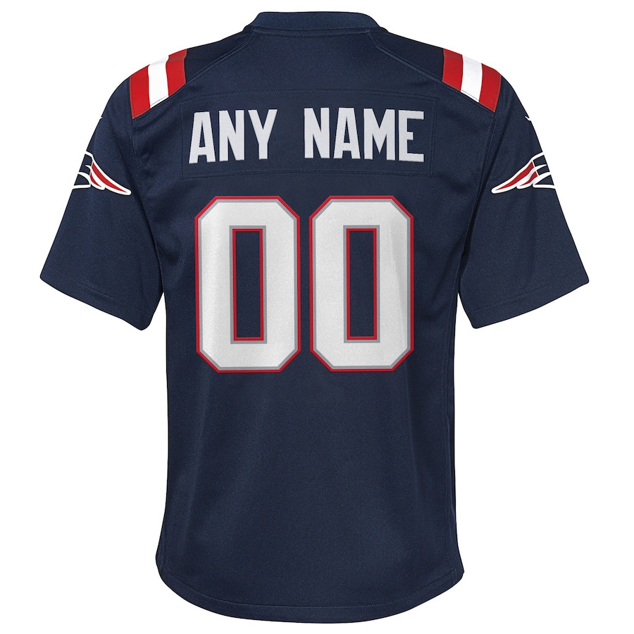New England Patriots Custom Game Navy NFL Jersey Youth