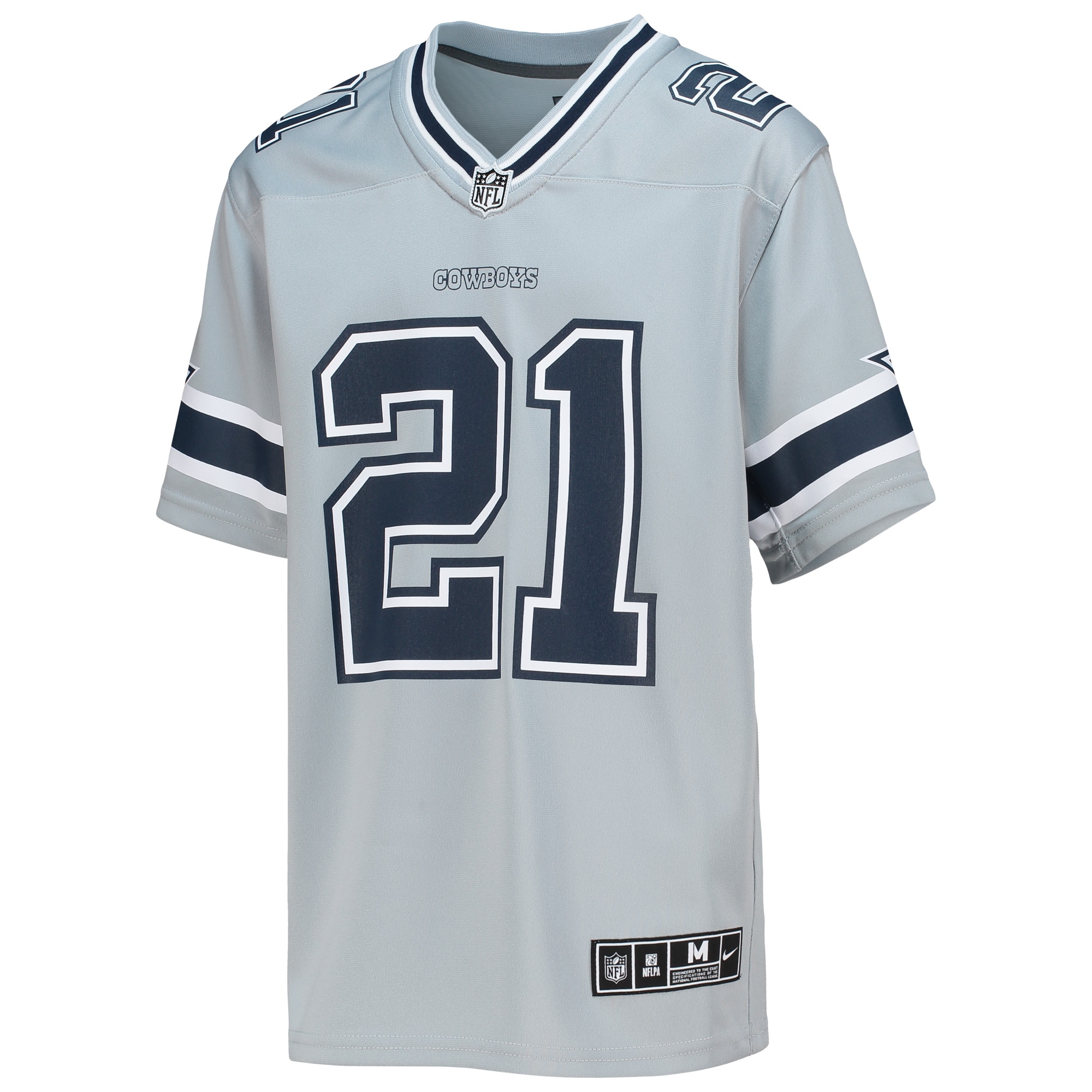 Dallas Cowboys Ezekiel Elliott Silver Inverted Team Game NFL Jersey Youth