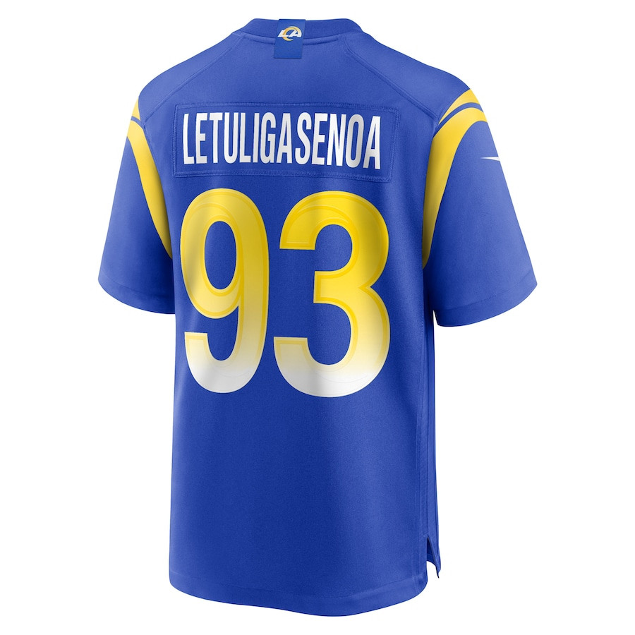Tuli Letuligasenoa 93 Los Angeles Rams Game Royal NFL Jersey Men's
