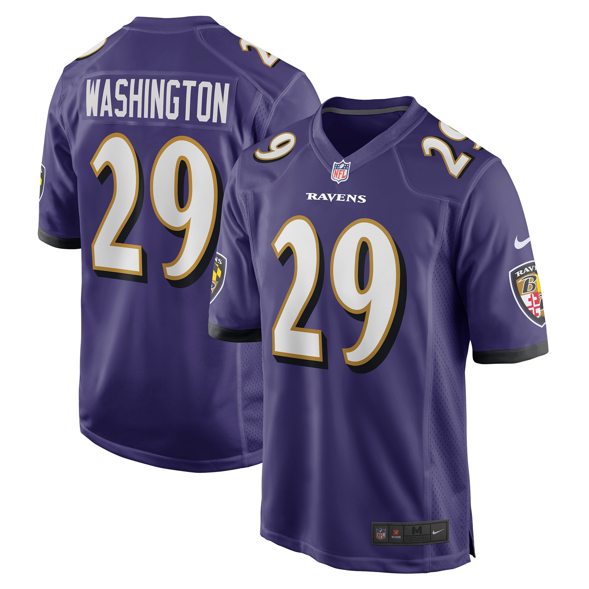 Baltimore Ravens Ar'Darius Washington Purple Player Game NFL Jersey Men's