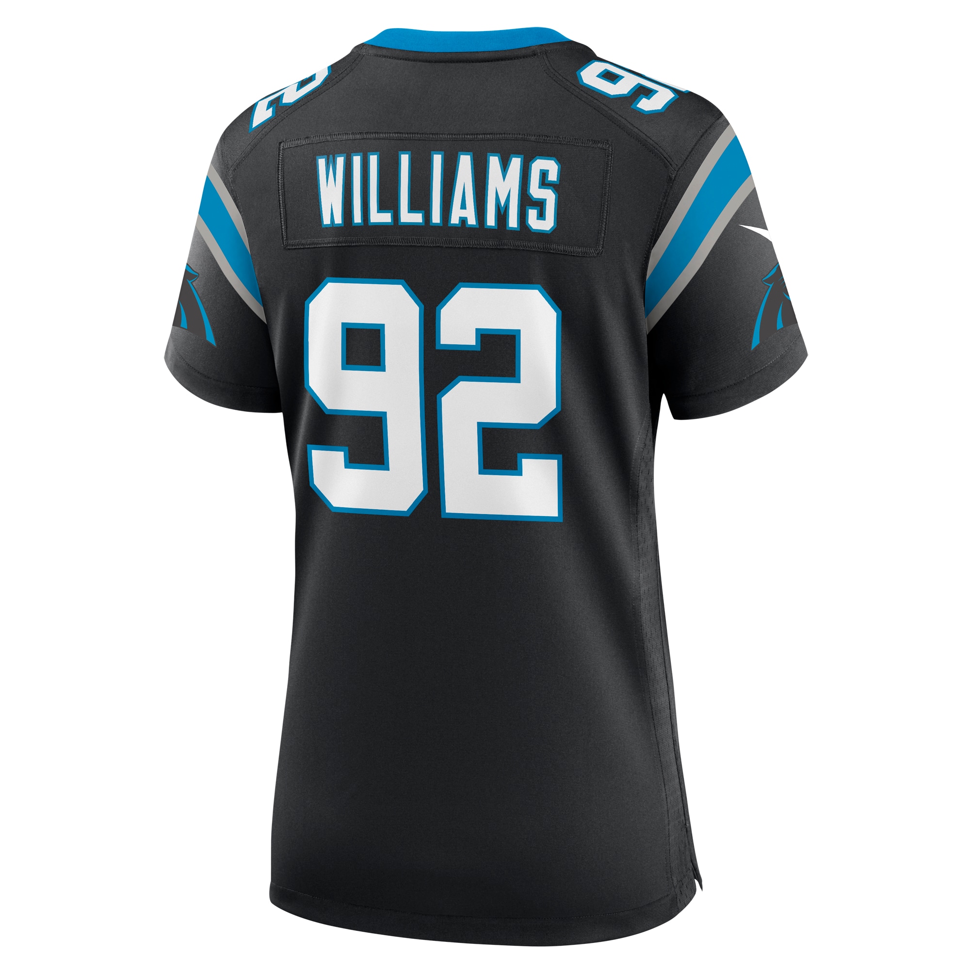 Carolina Panthers Raequan Williams Black Team Game NFL Jersey Women's