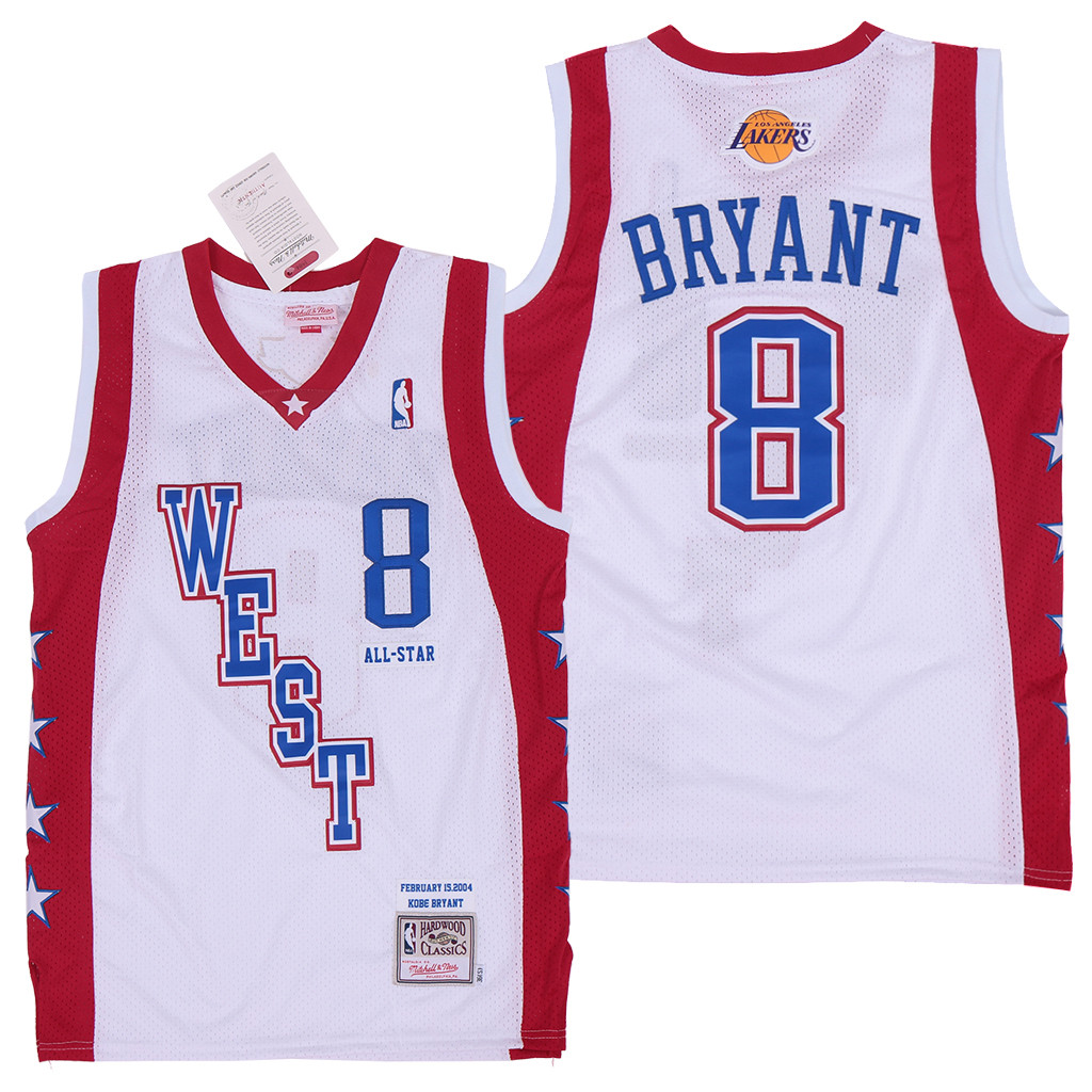 Kobe Bryant 8 Los Angeles Lakers All Star West 2004-05 White NBA Jersey Men's
