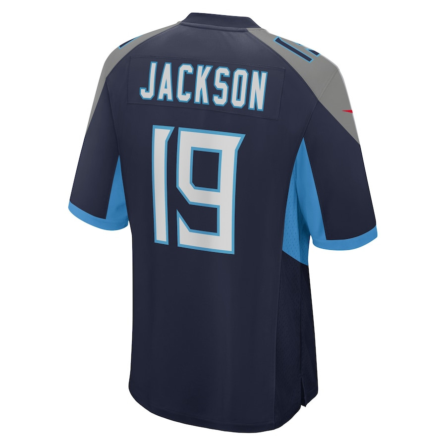 Jha'Quan Jackson 19 Tennessee Titans Game Navy NFL Jersey Men's